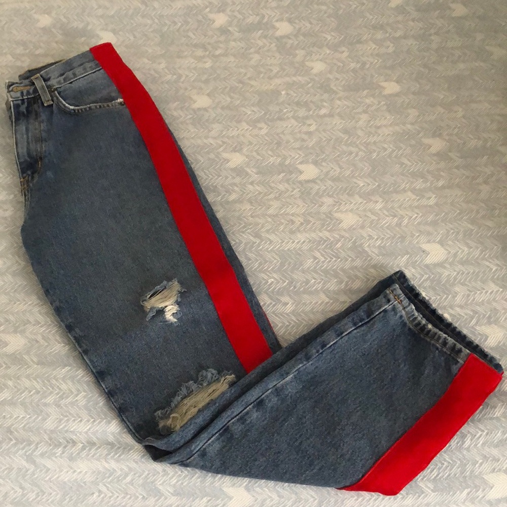 Carmar Denim red stripe jeans